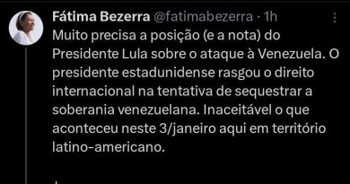 Fátima elogia nota de Lula sobre situação da Venezuela