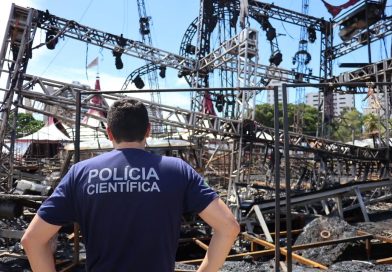A Polícia Científica do RN realizou, nesta segunda-feira, perícia no local do incêndio que atingiu o Circo do Tirú