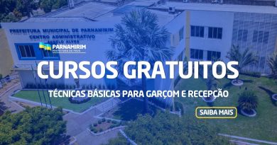 Em parceria com o Senac a Prefeitura de Parnamirim oferece cursos gratuitos de Garçom e Recepção