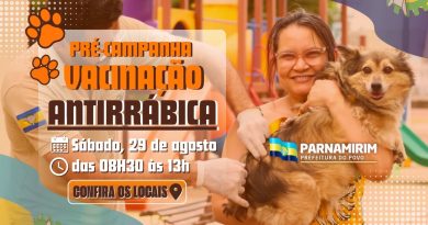 Vacinação antirrábica: Pré-campanha de imunização continua neste sábado, 29 Vacinação antirrábica: Pré-campanha de imunização continua neste sábado, 29