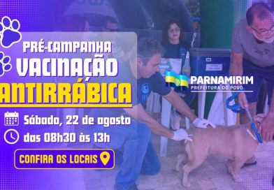 Mais uma etapa da pré-campanha de vacinação antirrábica é realizada neste sábado, 22 de agosto Mais uma etapa da pré-campanha de vacinação antirrábica é realizada neste sábado, 22 de agosto