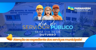 Prefeitura de Parnamirim transfere feriado do Servidor Público para sexta-feira (30)